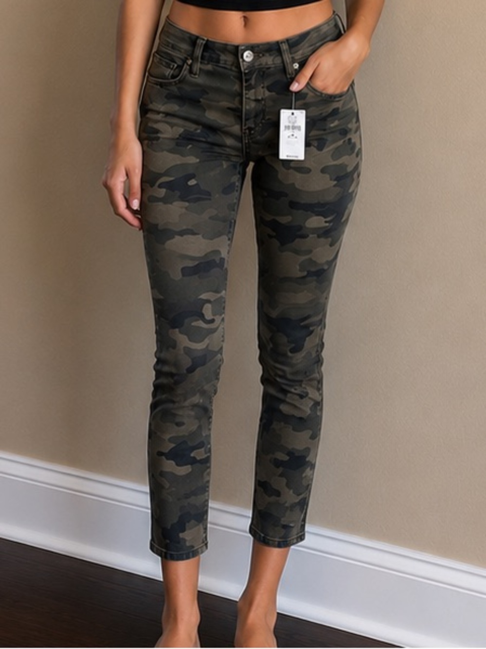 Gap camo jean pants 26 26P petite true skinny ankle mid rise stretch new